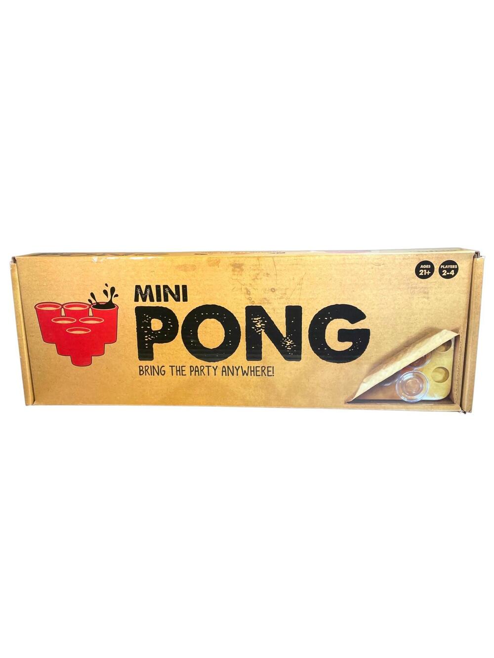 Mini Pong by Buffalo Games– Tabletop Drinking Party Game– New Open Box Complete